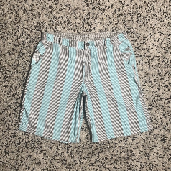 Striped Blue and Gray Men’s Shorts - Picture 1 of 12